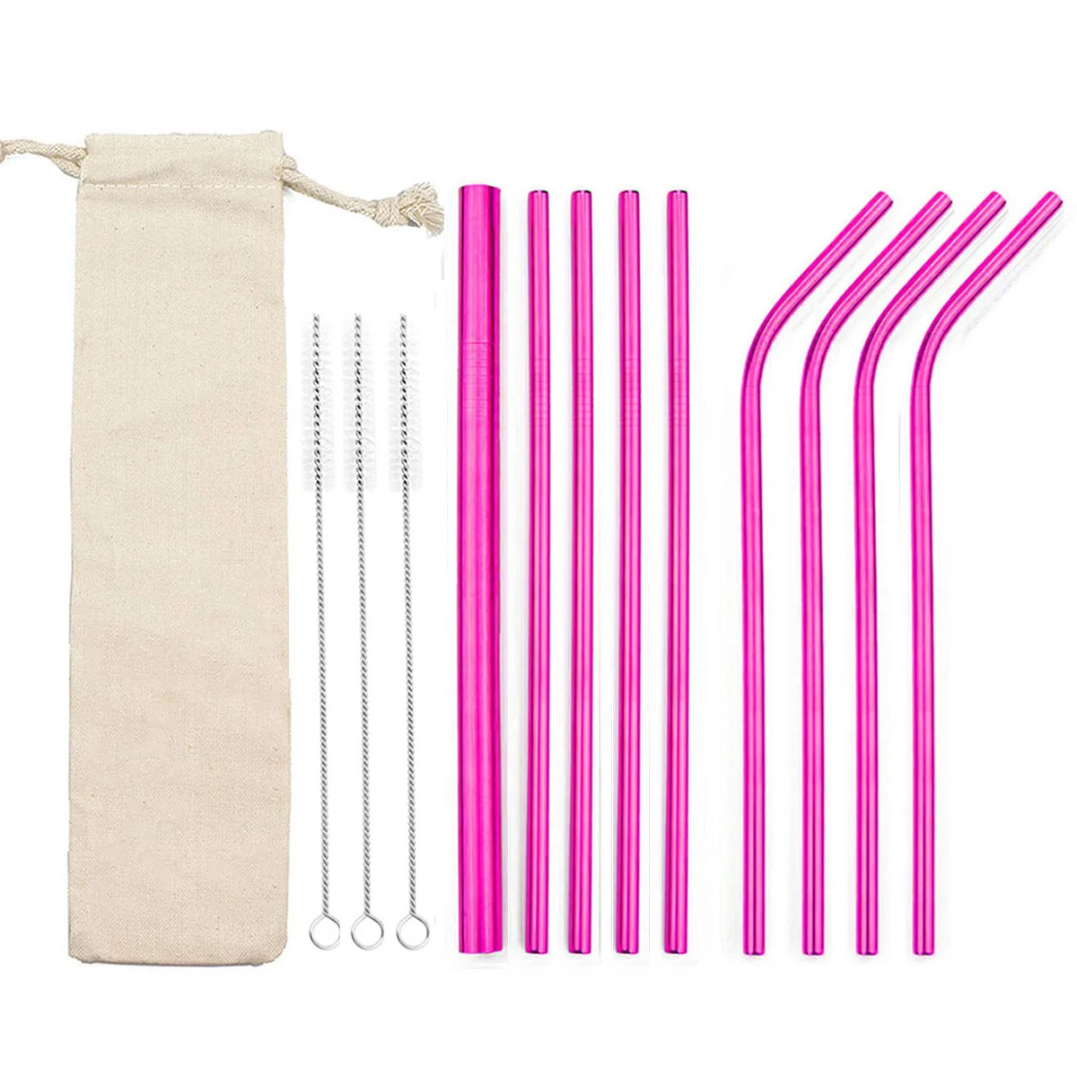 Portable Reusable Straw 304 Stainless Steel Metal Drinking Straw