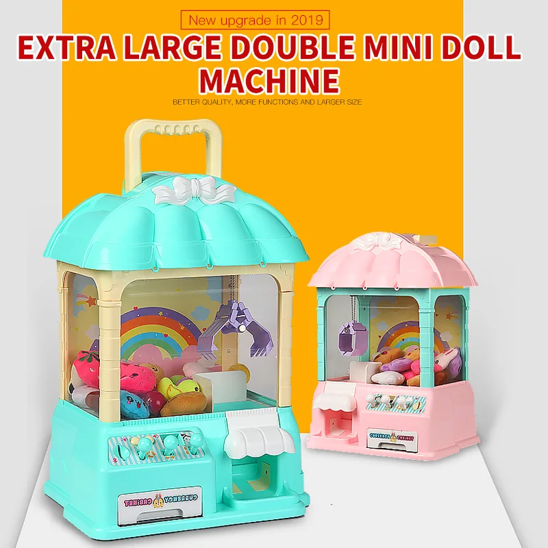 

Children's grab doll machine toy small plus-size mini clip doll coin candy twist egg game girl birthday gift