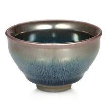 Винтажная чайная посуда Jianzhan чайная чашка нефритовый синий Pekoe бисерная чашка Заячий мех Temmoku чайная чашка китайское народное искусство и ремесла чайная чаша