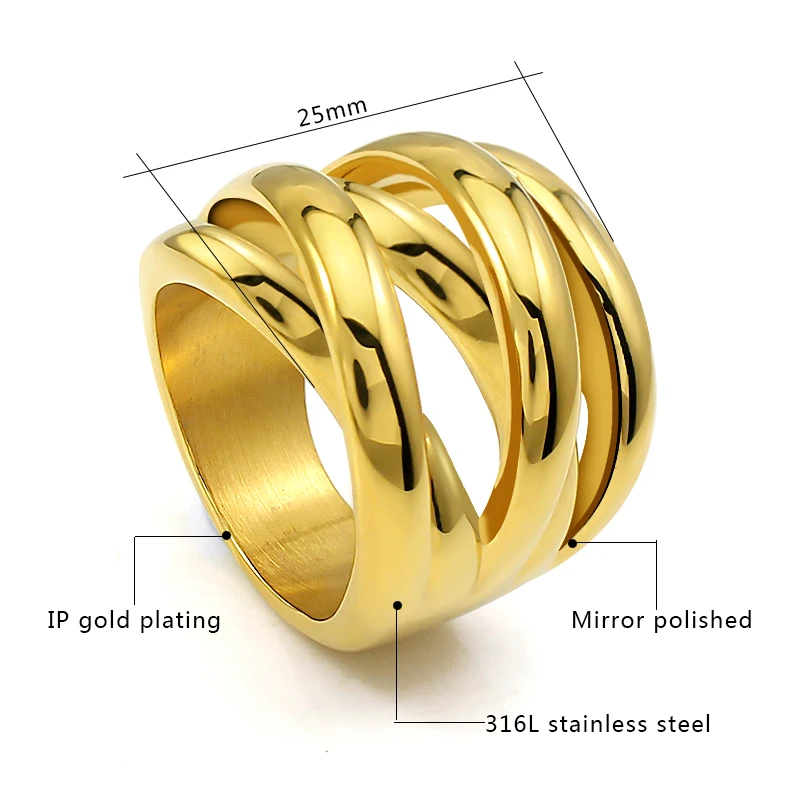 Les Bijoux Новый Best продажи кольцо Мода 2016 года 316L Нержавеющая сталь серебро плотная