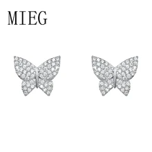 MIEG Новое поступление, элегантные женские серьги-гвоздики с фианитами и кристаллами в виде бабочки, ювелирные изделия в ассортименте