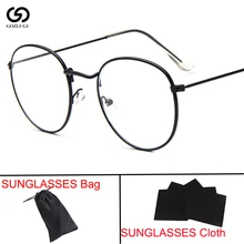 Круглые простые прозрачные очки, ультра светильник, металлические декоративные прозрачные Дамские очки, оправа для очков по рецепту