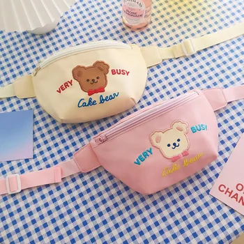 

Fashion Girls PU Waist Pack Case Fanny Bear Chest Bag Women Messenger Shoulder Bag Soft Shoulder Bags Summer Travel packs