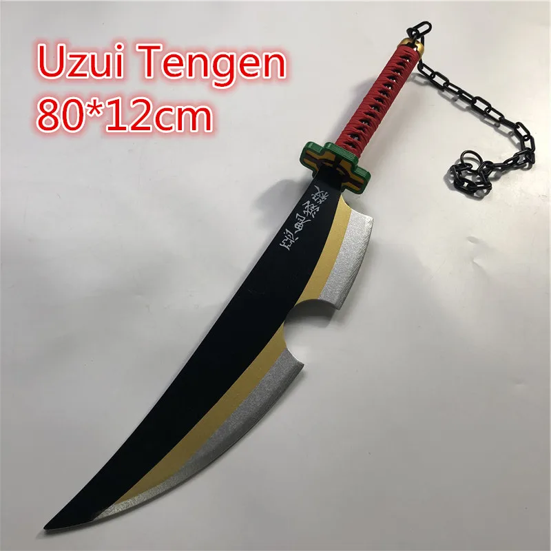 Деревянный реквизит Kimetsu No Yaiba Tengen Uzui Twin Swords оружие для косплея Хэллоуина