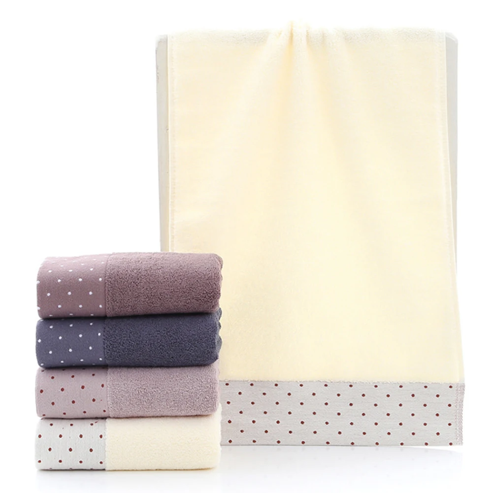 Breathable Dot Print Towel Pure Cotton Water Absorbent Shower Towel Wash Facecloth Face Towel