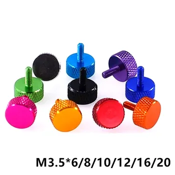 

M3.5 * 6/8/10/12/16/20 Colourful Aluminum Alloy DIY Decorate Knurled Hand Tighten Thumb Screw for Graphics Card Fixed Screw
