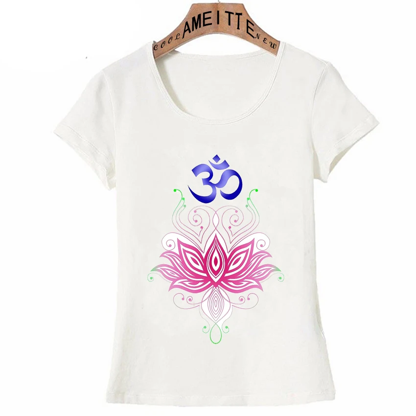 2020 летняя модная женская футболка Lotus-Om Yo-ga повседневная одежда милые