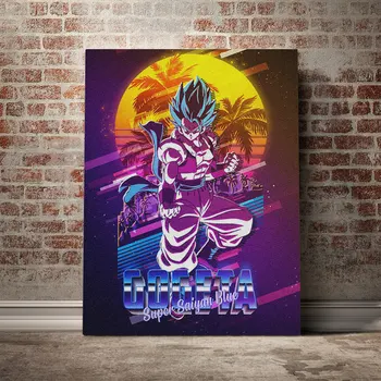 

Super Saiyan Blue Gogeta Retrowave Poster Canvas Wall Art Decoration prints for living Kid Children room Home bedroom decor