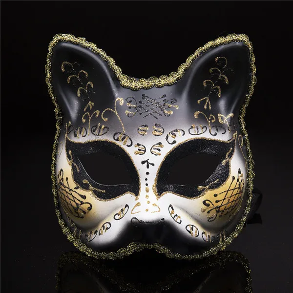 Расшитая блестками дизайнерская маска для вечеринки, маска лисы, Маскарадная маска на Рождество, Хэллоуин, Венецианский карнавал, маска для косплея, маска животного - Цвет: D