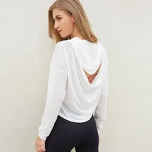 Футболки для бега с капюшоном, топы для йоги, футболки, спортивная куртка с длинными рукавами, Джерси, быстросохнущая Женская короткий топ для фитнеса, женская спортивная одежда