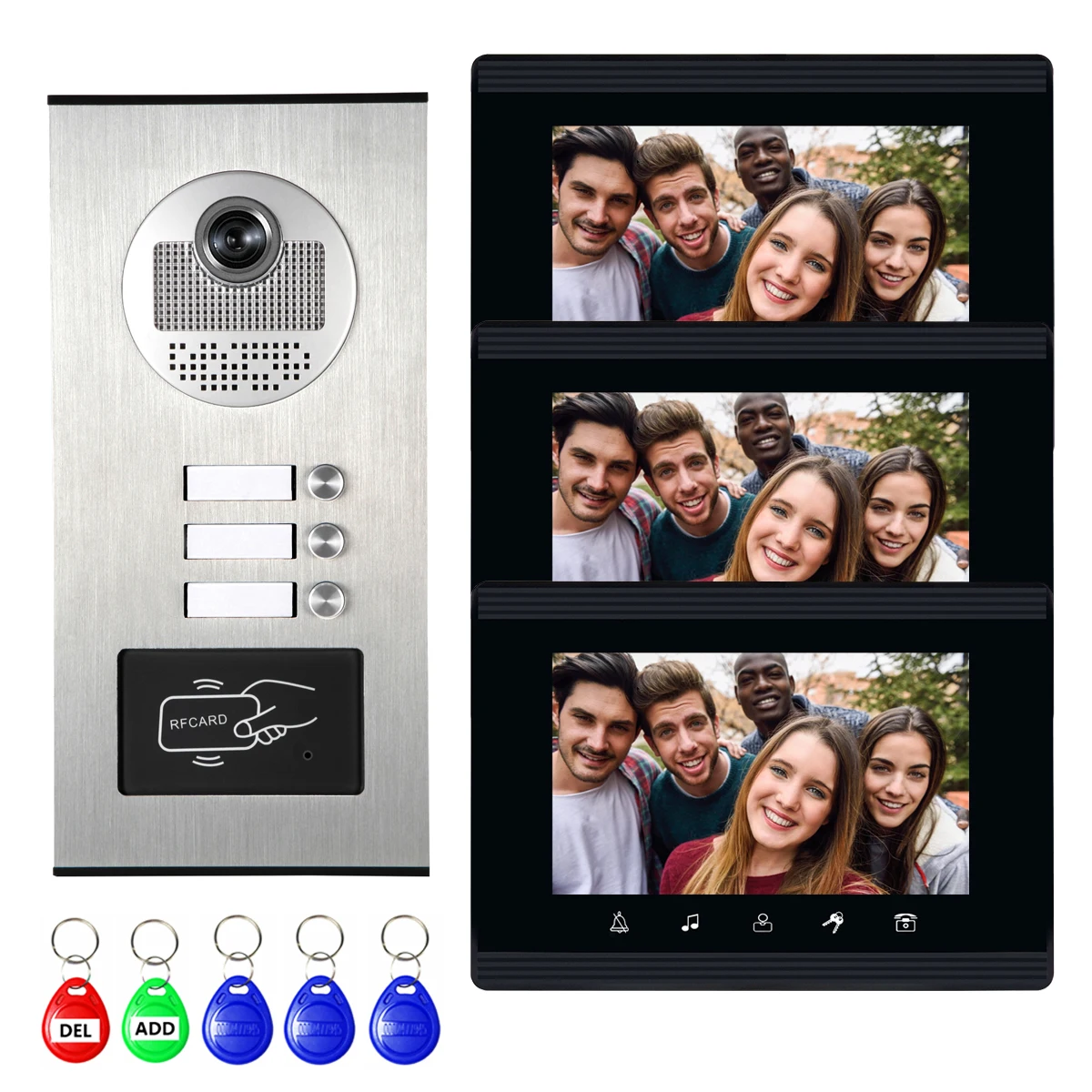 US $136.88 2020 Upgrade Versions 2346 Units Apartment Intercom Video Door Phone Network Cable Connect SingleSupply Id Keyfobs Unlock