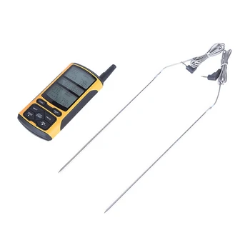 

Wireless Oven Digital Thermometer Stainless Steel Dual Probe BBQ Temperature Alarm Monitor For Cooking Food 5Colors Backlight