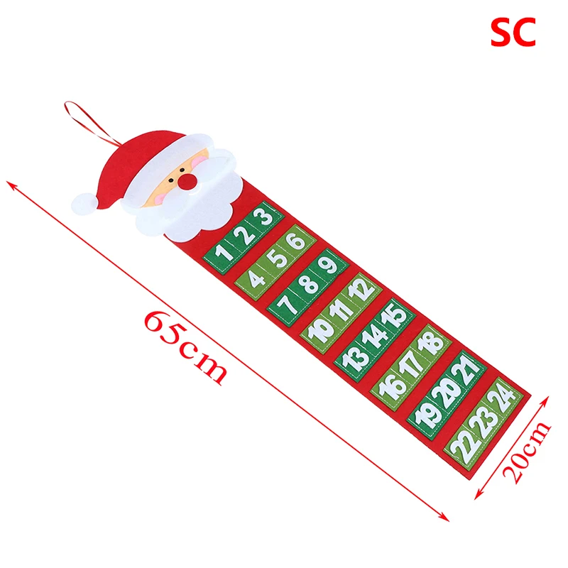 Санта-Клаус, снеговики, Рождественский календарь, подвесной, Рождественский календарь, дверь, настенное окно, Рождественский Декор, рождественские, вечерние, поставка - Цвет: SC