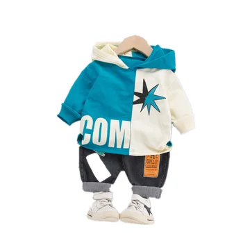 

New Spring Autumn Children Fashion Clothes Baby Boy Girls Patchwork Hoodie Pants Kids Infant Clothing Toddler Casual Tracksuit