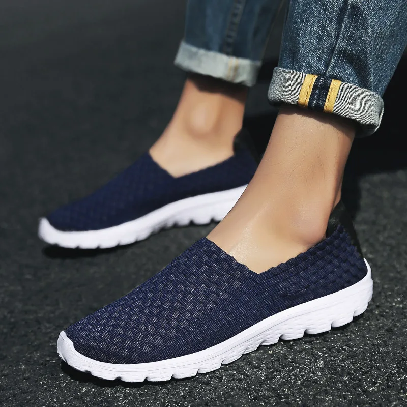 

Summer Trendy Shoes Hand-woven MEN'S SHOES Korean-style Versatile Slip-on Lazy Board Shoes Punched Sheet Shoes Casual Sports Sho