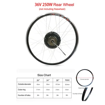 

Electric Bike Conversion Kit 36V 350W Front Wheel Hub Motor for 6/7 Freewheel Disc Brake 26 700C 29 inch E-bike for MTB Road Bik