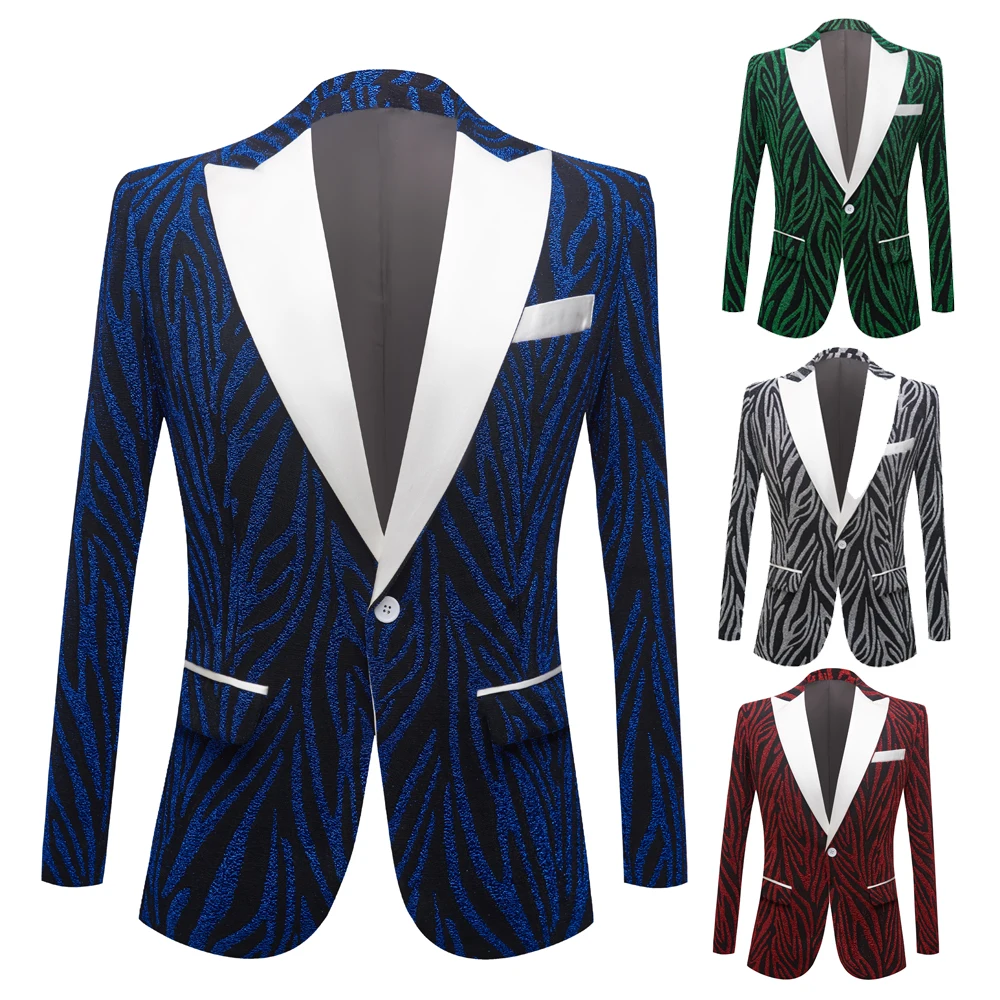 MenszebraprintsuitcoatTuxedosShawlLapelMenWeddingSuitsHigh