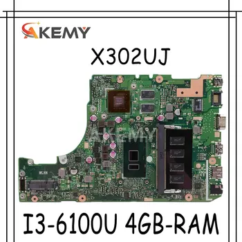 

Akemy X302UJ X302UV Laptop motherboard For Asus X302UJ X302U X302UV X302UA/UJ mainboard I3-6100U GT920M/GT940M 4GB-RAM