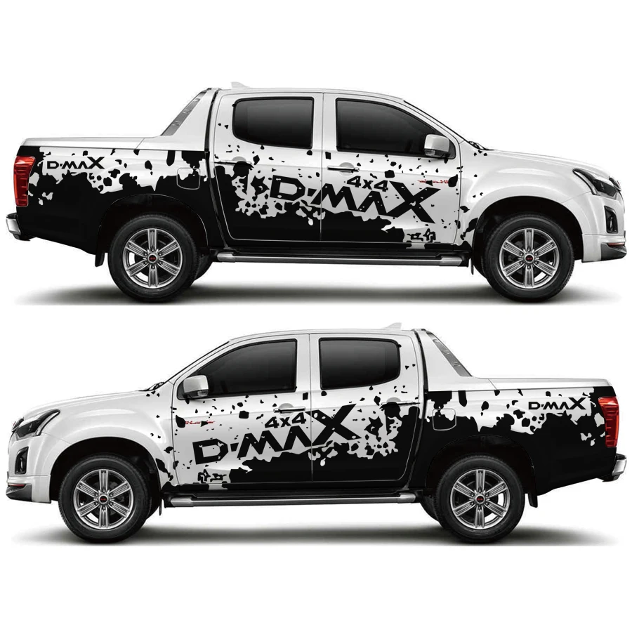 Для dmax настроить аксессуары автомобиля наклейки 2 шт. боковое тело задний багажник грязи Стайлинг Защита царапин Модифицированная графическая виниловая Автомобильная наклейка