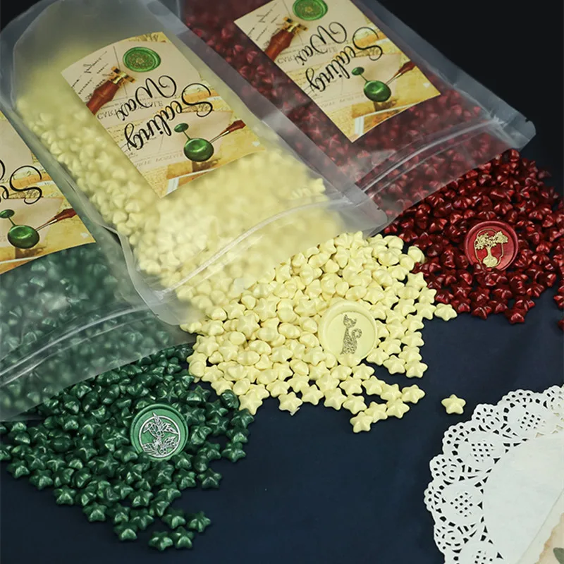 500g Star Retro Lacquer Wax Particles DIY Gift Box Wedding Invitation Seal Bead Envelope Postcard Seal Wax Bead