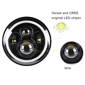 

7 inch 75W white daytime running light for Harley Lada LED Headlight H4 Hi-Lo