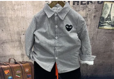 shirts Комплекты для маленьких мальчиков высококачественный вязаный кардиган, плотная рубашка в полоску, джинсы спортивный костюм для мальчиков, одежда для малышей осень-зима, Новинка - Цвет: shirts
