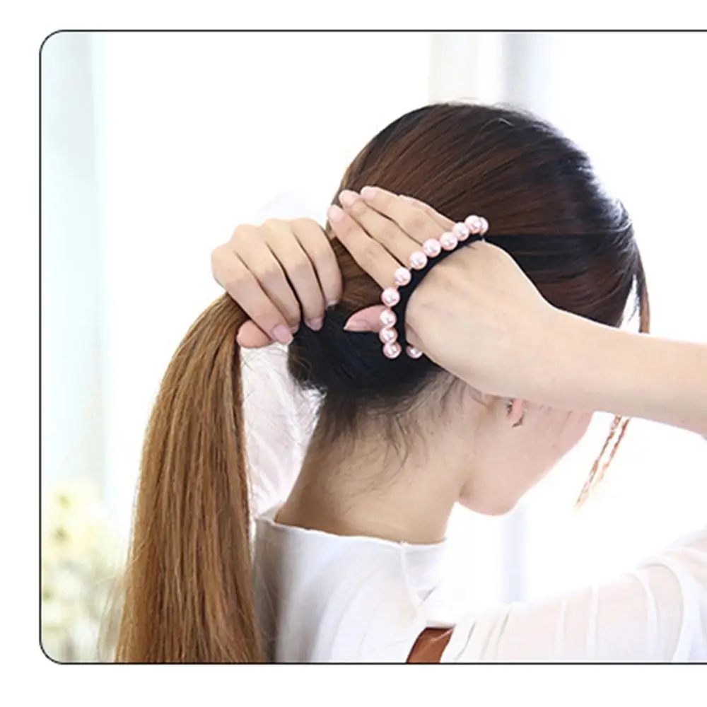 Korea handmade nail pearl hair rope hair ring temperament head rope foundation seamless rubber band hair accessories