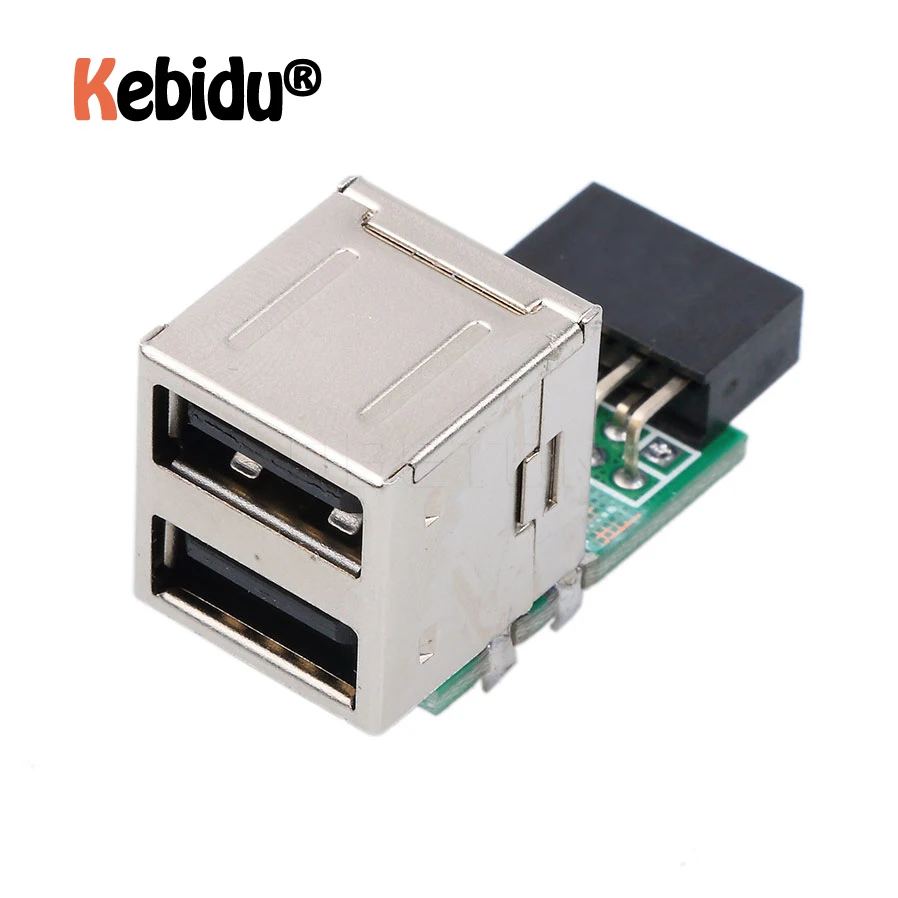 Мини Внутренний ПК USB 2 порта 0 9Pin гнездо в Женский адаптер конвертер Материнская