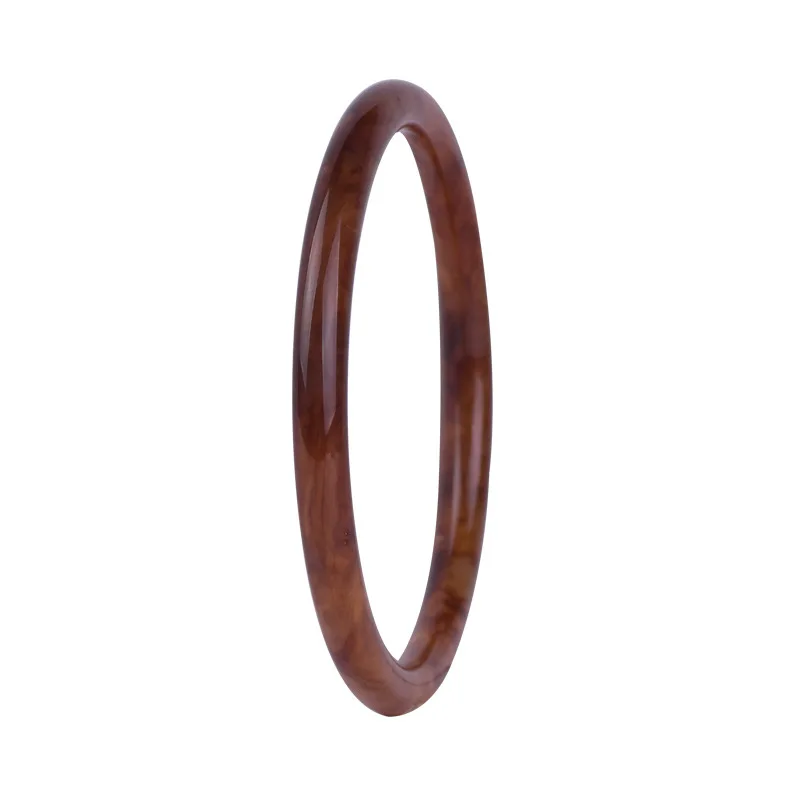 Fashion Round Acrylic Bangles for Women Simple White Coffee Brown Marble Resin Bracelet Vintage Party Jewelry Pulseira