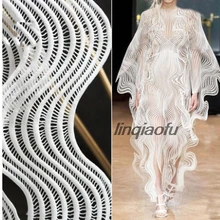 Креативные изогнутые линии Полумесяца Кружева полые волнистые текстуры ткани