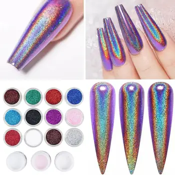 

16pcs Acrylic Powder Dust UV Gel Design 3D Tips Decoration Manicure Nail Art DIY Set Powder Nail Kit Tools