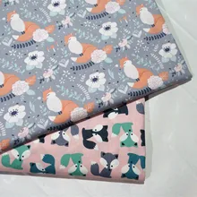 Лоскутное шитье хлопчатобумажная детская ткань ручная Одежда DIY стеганная поставка хлопок принты животных лисы саржевая ткань 6 размеров