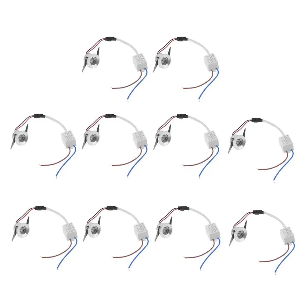 

10PCS 1W LED Small Recessed Lamp Downlight Cabinet Wine Cooler Showcase Mini Spot Lamp Ceiling Light Spotlight Sliver Useful