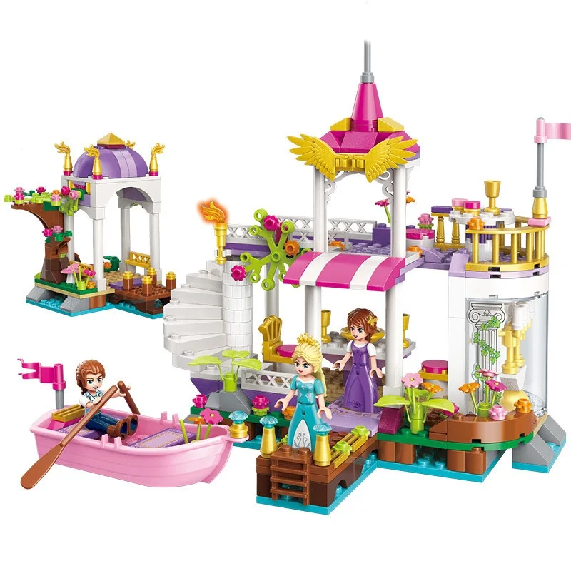 

358PCS Water Amusement Park Roller Coast Mini Bricks Set Sale Friends Series 3D Building Blocks Toys For Children