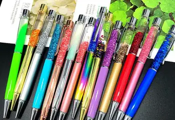 

new Quicksand crystal into oil pen ballpoint pen cartoon stationery prize kawaii school gift pen office writing pen 50pc/lot