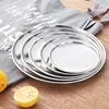Silvery Stainless Steel Storage Tray Nordic Round Metal Stroage Tray Snack Fruit Plate Jewelry Display Tray Kitchen Organizer 5