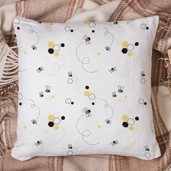 

Bee Line Cute Decoration Square Pattern Pillow Covers Cases Cushion Pillowcase Square Print