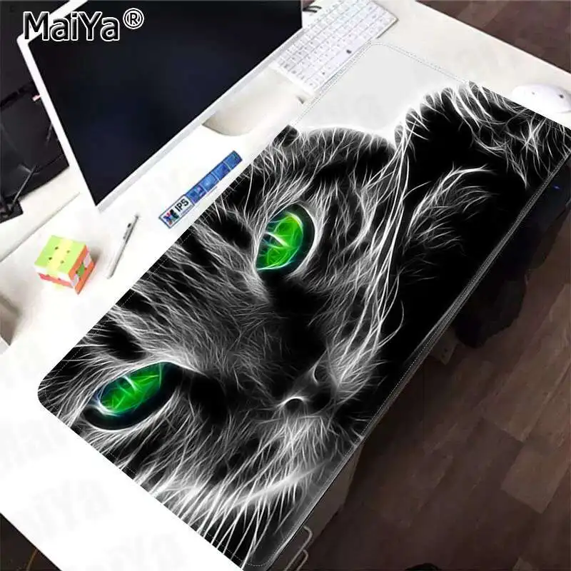 Maiya ваш собственный коврик для кошек, ног, зеленых глаз, кошек под ковриком, прочный резиновый коврик для мыши,, большой коврик для мыши, клавиатуры, коврик