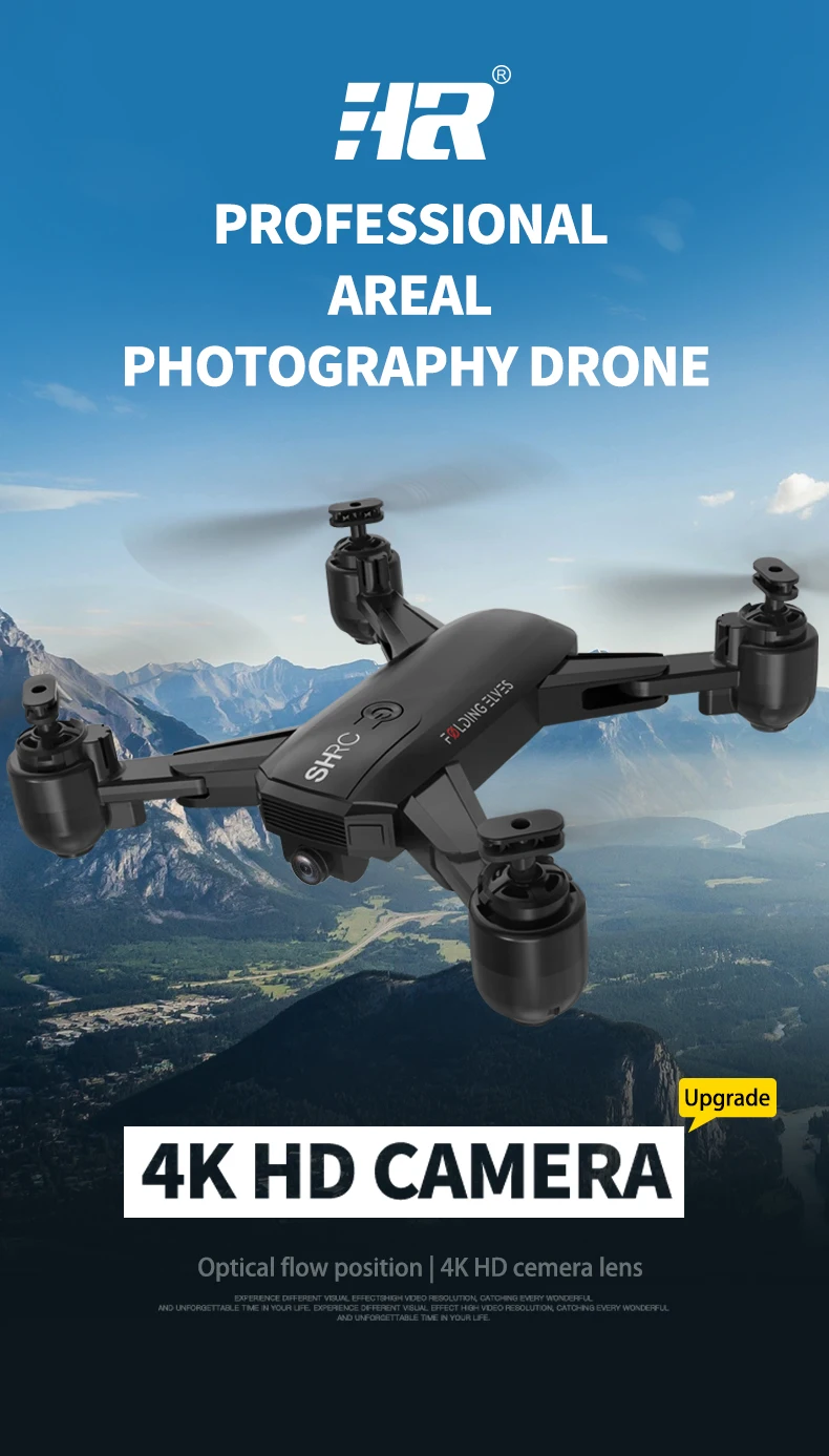 Smrat Camera Drone 4K Dual Camera follow me RC Quadrocopter Foldable Arm WIFI FPV Professional Dron