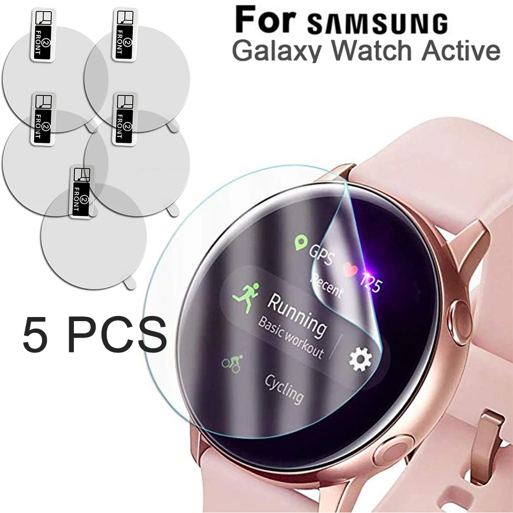 5 Pcs Copertura Completa Ultra Sottile Smart Watch Pellicola Protettiva Per Schermo Tpu Trasparente Antigraffio Per Samsung Galaxy Watch Attivo
