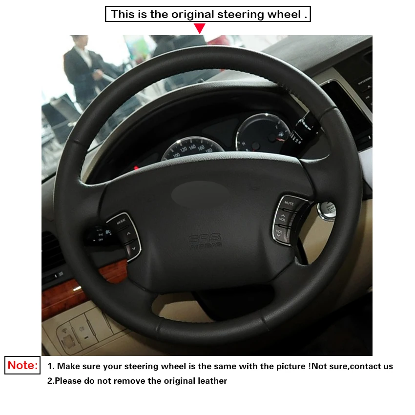 Чехол на руль Mewant из натуральной кожи для Hyundai Azera 2005 2010 Sonata NF NFC Kia Carens 2007 2011|Чехлы