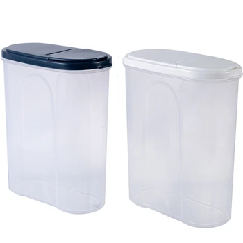 

Plastic Kitchen Cereal Dispenser Refrigerator Storage Box Dry Food Rice Container Flour Grain Storage Bottle