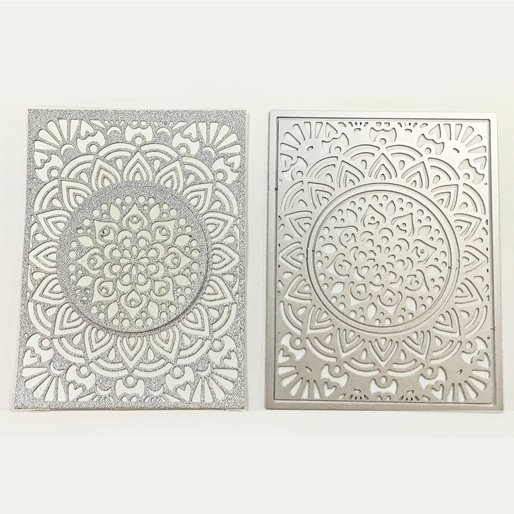 

Flower Card Frame Die Metal Cutting Dies Silver Stencil For Scrapbooking Paper Cards Crafts New Decorative Embossing