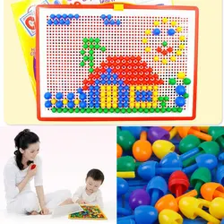 296 pçs criativo cogumelo prego crianças puzzle brinquedo bebê desenvolvimento intelectual brinquedo luta placa livre combinação