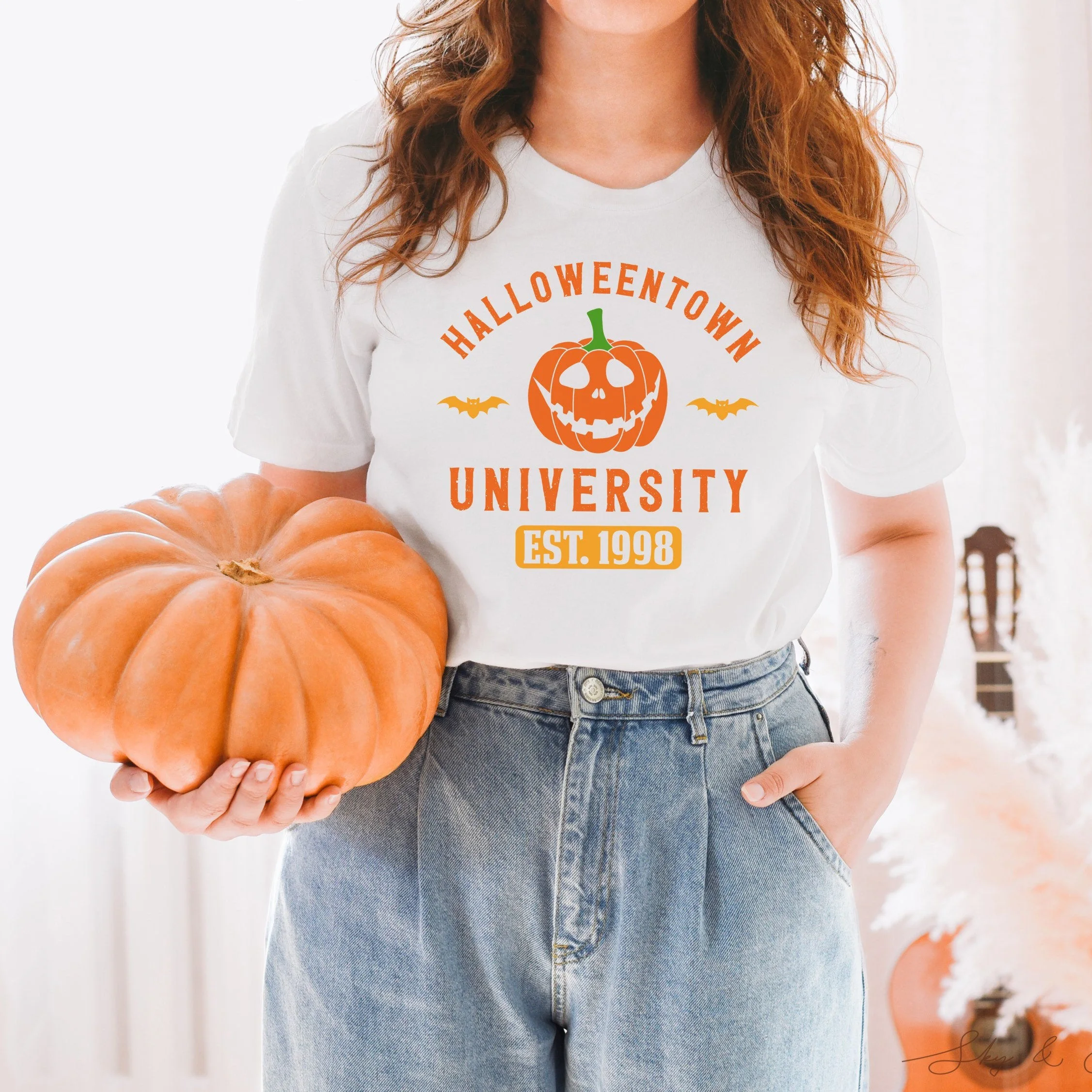 

Футболка в стиле Харадзюку с принтом «Хэллоуин и охлаждение», повседневный женский базовый топ с круглым вырезом, женская футболка с коротким рукавом для девушек, Прямая поставка