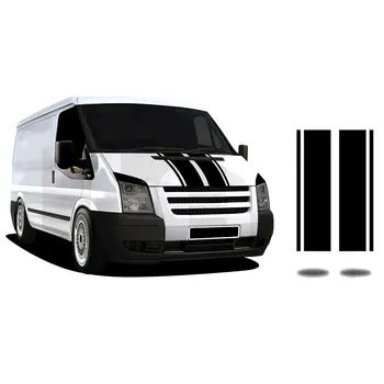 

Bonnet Stripe Stickers Vinyl Decals Graphics For Ford Transit MWB LWB SWB tu-88685