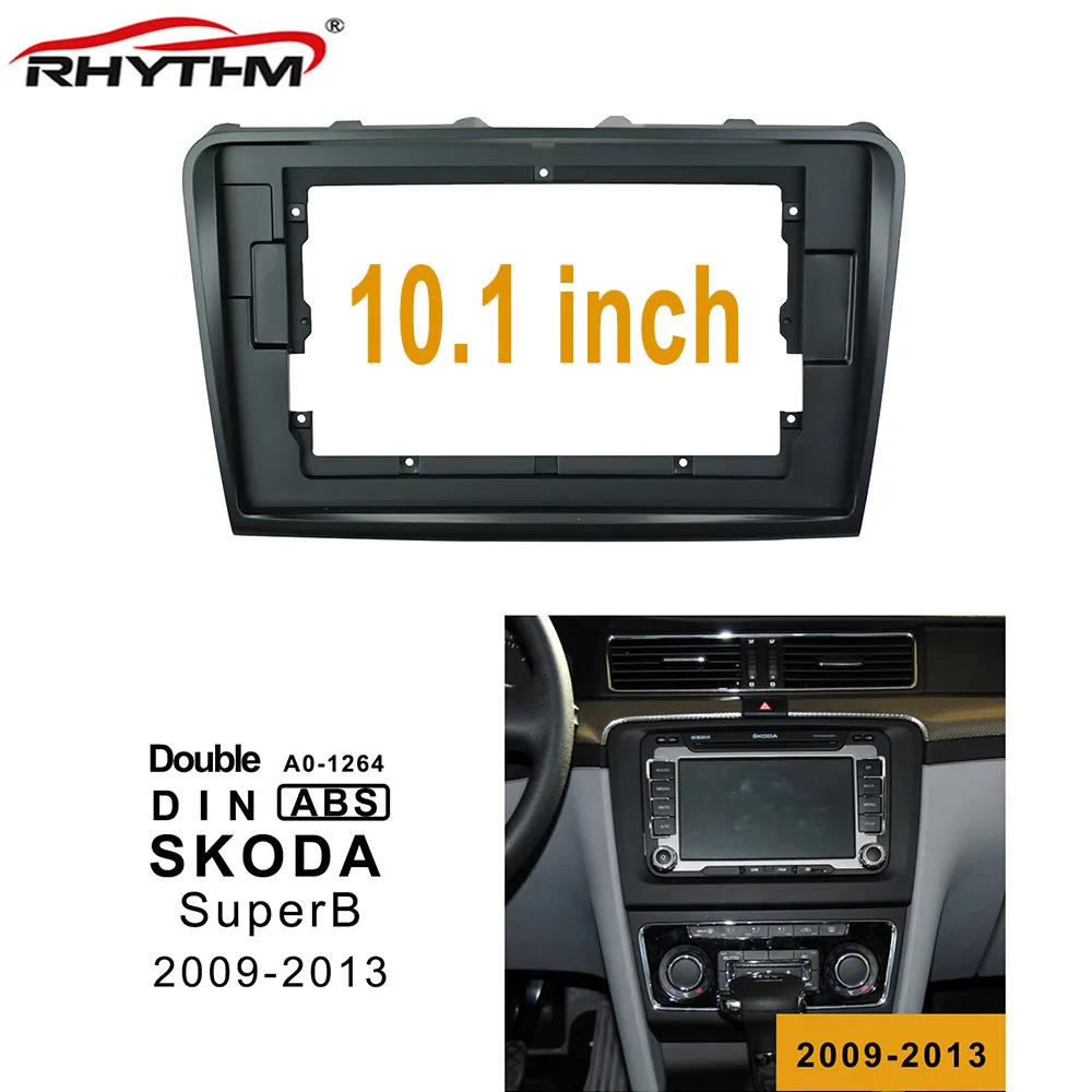 10,1 дюймов Автомобильная Радио фасция для SKODA SuperB 2009-2013 двойной Din dvd рамка аудио фитинг адаптер фасции панель в-dash отделка комплекты - Название цвета: only frame