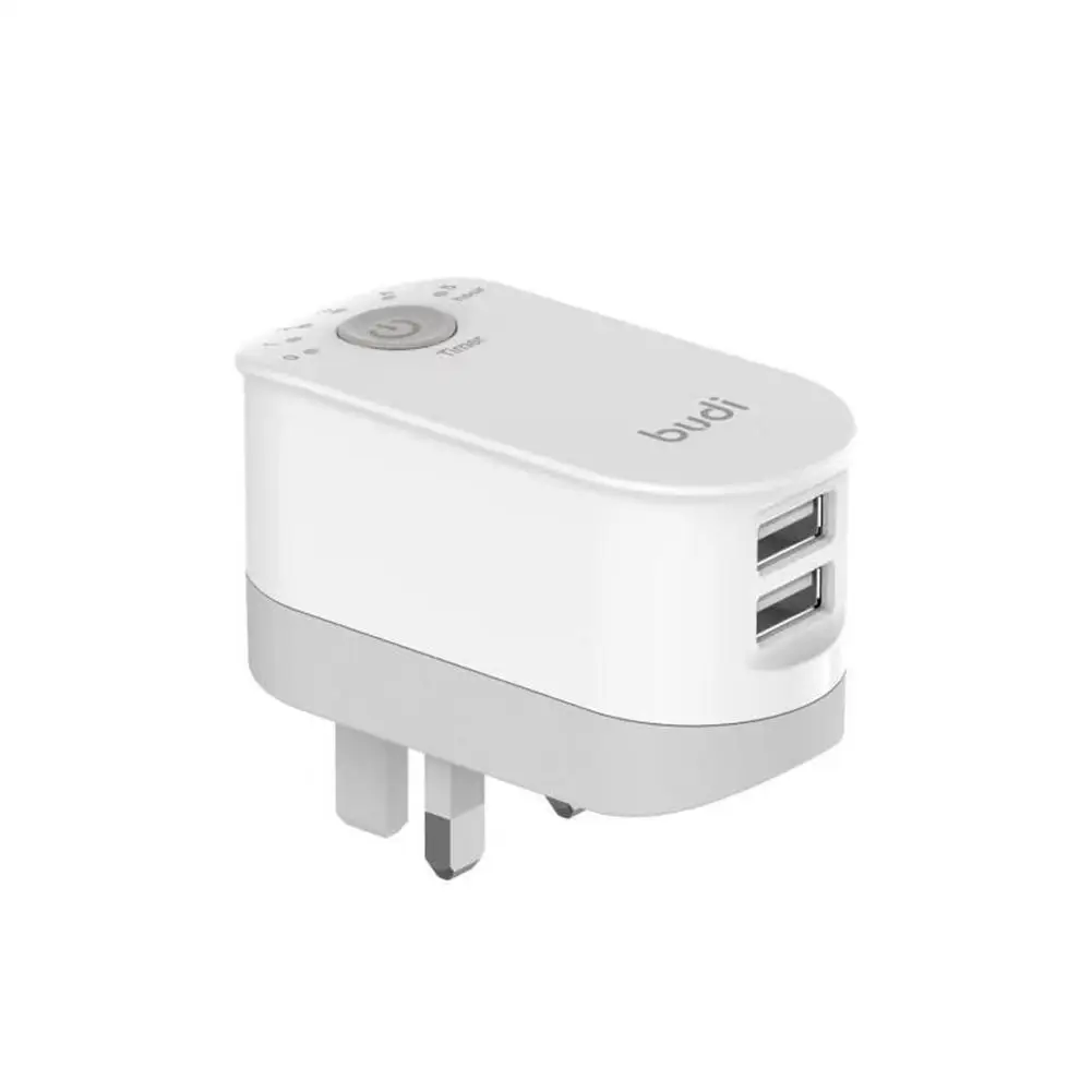 Многофункциональный смарт-Адаптер зарядного устройства 12 Вт 2.4A 2 USB безопасный таймер Быстрая зарядка AC 100-240 В вход UK Plug/US Plug/EU Plug