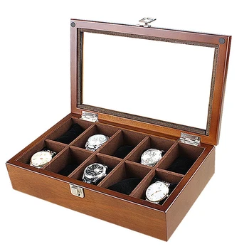 

New Wood Watch Display Box Organizer Black Top Watch Wooden Case Fashion Watch Storage Packing Gift Boxes Jewelry Case