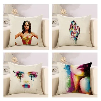 

Coloured Drawing Art Beauty Human Body Cotton Linen Pillow Cushion Cover Car Back Cushion Welcome to Graphic Customization